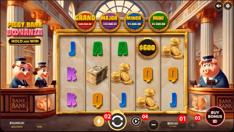 Schemat zarządzania bankrollem w Piggy Bank Bonanza